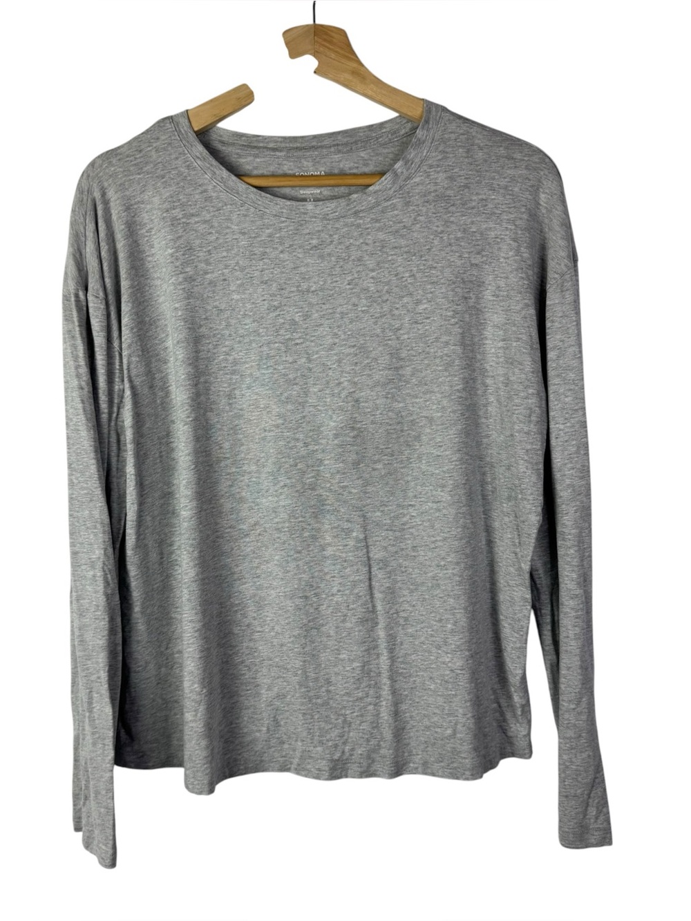 Sonoma Light Gray Sleepwear Crewneck Long Sleeve T-Shirt M